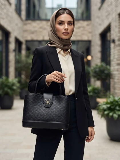 کیف زنانه دوشی مقوایی ال وی LV بزرگ کد 200128 گالری روژانو قسطی