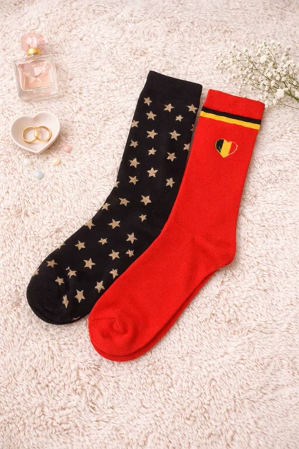 جوراب ساق بلند لیدل کد Z-GD11 مجموعه 2 عددی