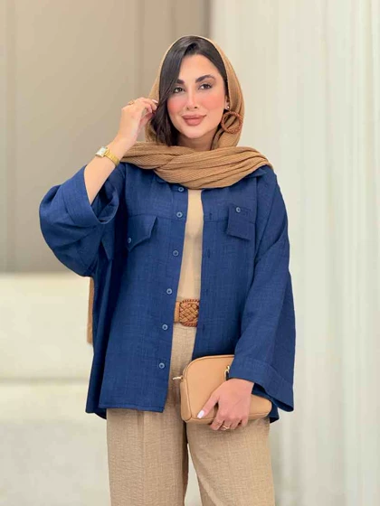 مانتو سر جیب نما آستین پاکتی
