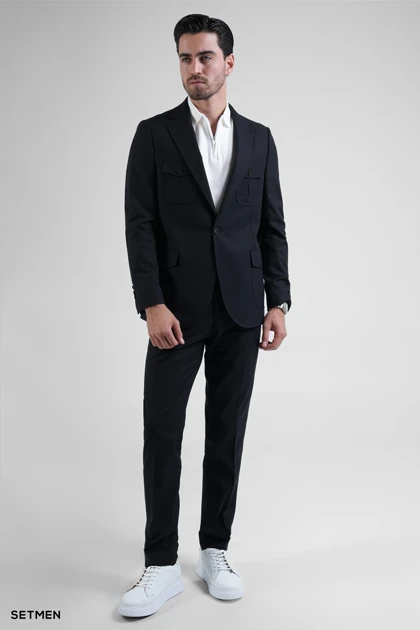 کت تک مردانه نیم آستر لینن سافاری