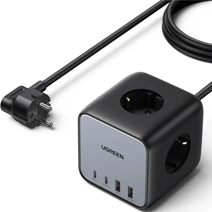 چندراهی برق 2500 وات سه پریز برق AC، دو USB و دو Type-C فست 65 وات یوگرین CD268 60113