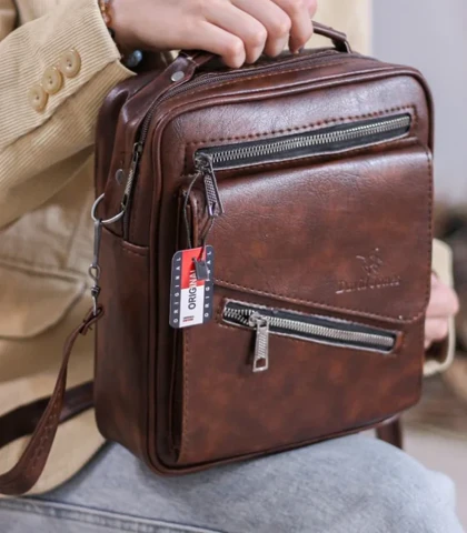 کیف دوشی دو زیپ کج