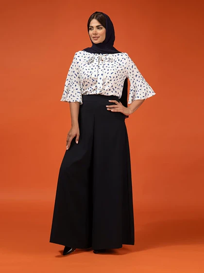 دامن شلواری زنانه مجلسی فاق بلند کرپ 10102