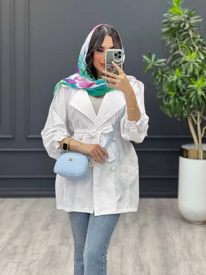 مانتو آستین کش ژیله دار