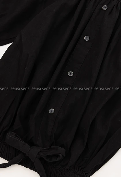 نیم‌تنه کتان سرشانه کش کد1005089