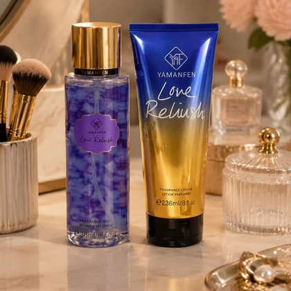 ست هدیه بادی اسپلش و لوسیون بدن یامانفن مدل Love Relish