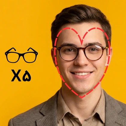 پکیج تست عینک طبی برای صورت قلبی (5 عددی)