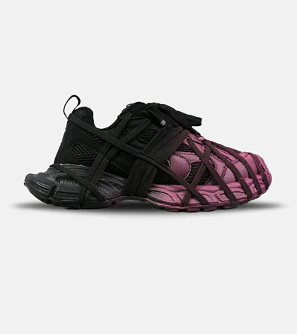 کفش کتانی مردانه و زنانه مشکی صورتی BALENCIAGA 3Xl Exteme Laces مدل 8578