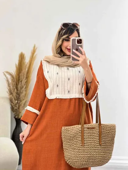پیراهن بلند آستین ریش