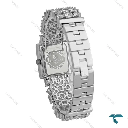 ساعت مجلسی رویال کرون زنانه مستطیل فول نگین Royal-7251-L