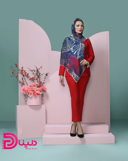 روسری نخی برگی
