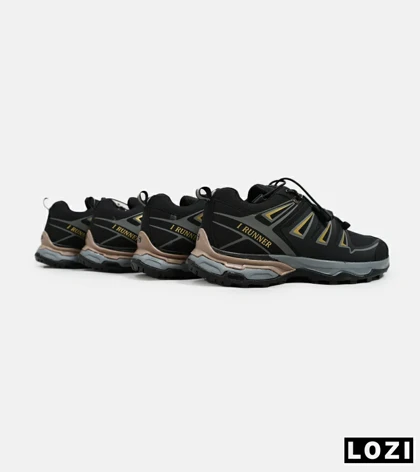 کفش کتانی بزرگ پا مشکی طلایی I-Runner