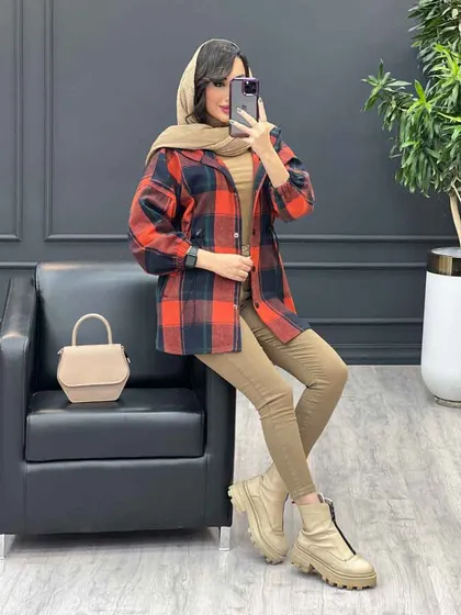 شکت چهارخونه کلاه دار کمرگت
