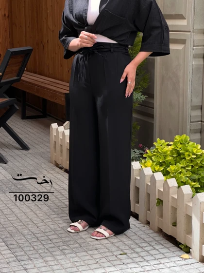 شلوار بگ پارچه ای گاباردین