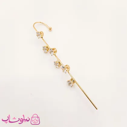 گوشواره زنانه کراس طرح 6 نگین