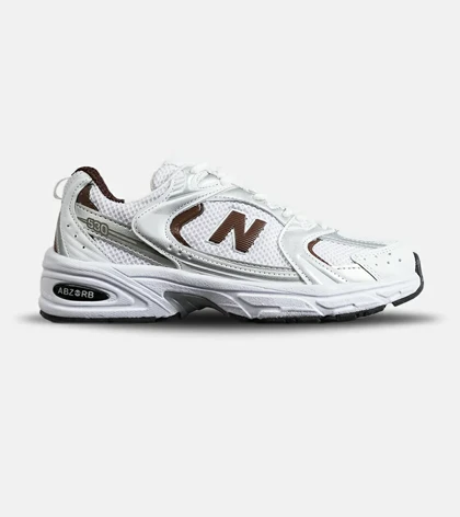 کفش کتانی مردانه و زنانه سفید قهوه ای NEW BALANCE 530 مدل 8118