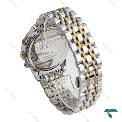 ساعت داتیس D8813G مردانه سه موتوره دورنگ طلایی Datis-6919-G