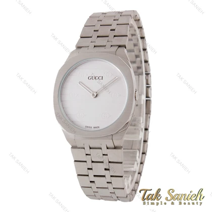 ساعت زنانه گوچی 25h استیل صفحه سفید Gucci-5742-L