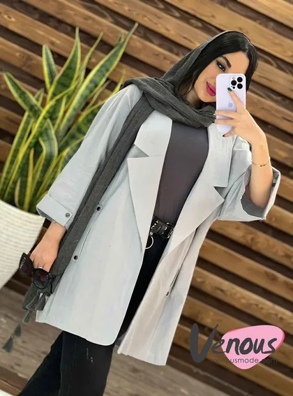 مانتو لینن یقه انگلیسی