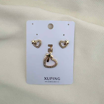 نیم ست صلیب قلبی ژوپینگ بدون زنجیر