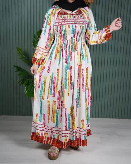 پیراهن بلند سینه کش قواره بزرگ# 7299