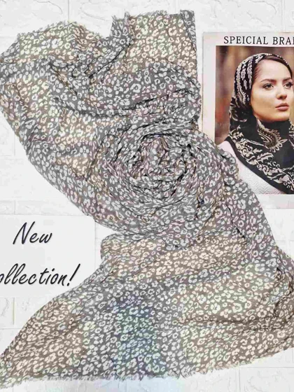 شال نخی بهاره وارداتی طرح گل مدل W126
