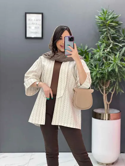 مانتو کوک دوزی آستین پاکتی