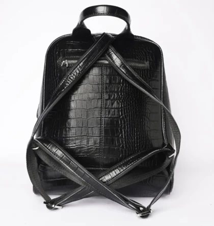 کوله چرم طبیعی داریا مشکی کروکدیل