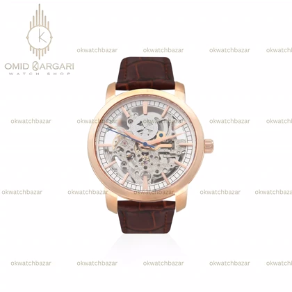 ساعت مچی وشرون کنستانتن صفحه اسکلتون چرمی قهوه ای Vacheron Constantin