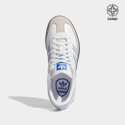 کفش کتانی زنانه سامبا سفید آبی samba adidas