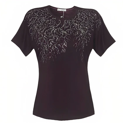 بلوز زنانه مجلسی ویسکوز نگین‌دار