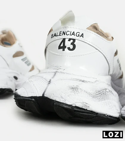 کفش کتانی مردانه و زنانه سفید قهوه ای BALENCIAGA