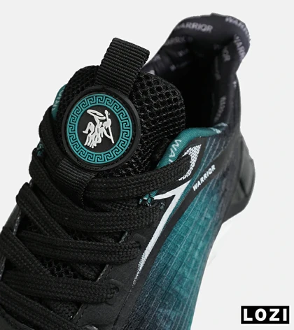 کفش کتانی ورزشی مشکی سبز Warrior Sneakers مدل 7879