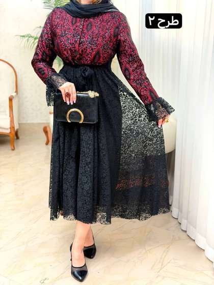 پیراهن دانتل یلدایی 3565