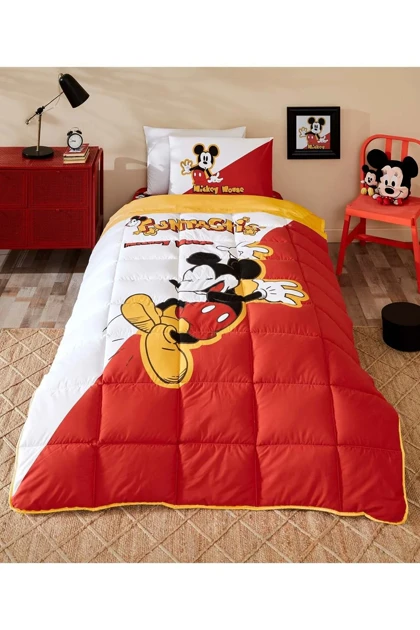 سرویس خواب یک نفره Özdilek مدل Mickey Funtastic پنبه - قرمز
