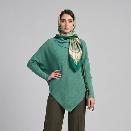 پلیور یقه اسکی زنانه مدل PMM10 سبز روشن