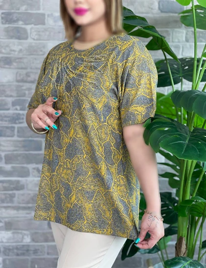 تیشرت نگین‌دار روژان کد : 2124