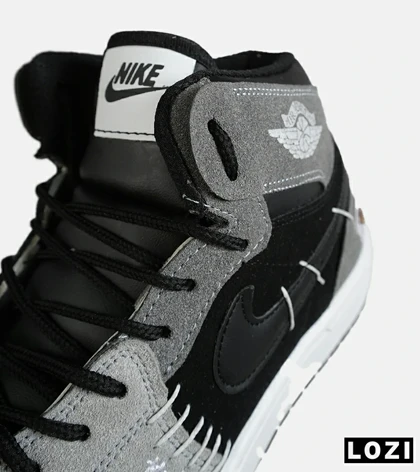 کفش ساق‌دار مردانه و زنانه مشکی طوسی نایک NIKE jordan Vodoo مدل 7783