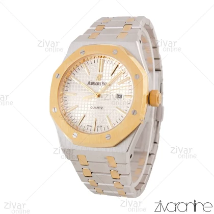 ساعت اودمار پیگه (AP) مردانه نقره ای طلایی صفحه سفید 105583