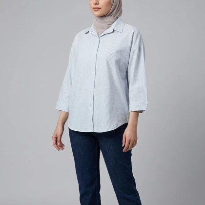 شومیز زنانه راه راه نگین‌دار