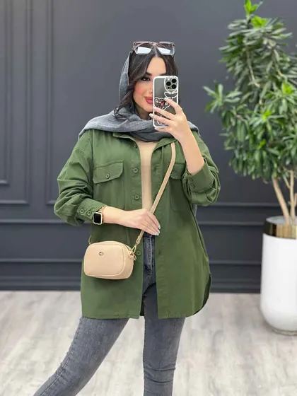 مانتو شومیزی آستین دو دکمه