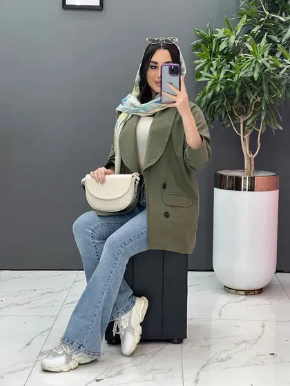 مانتو کتی چهاردکمه یقه آرشال