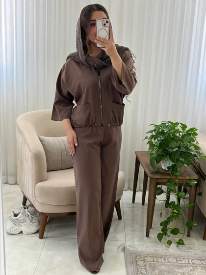 ست زنانه و دخترانه بیرونی کتان سیلک کد626