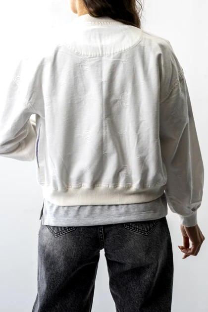 کت کتان ژاکارد گل‌دار زنانه