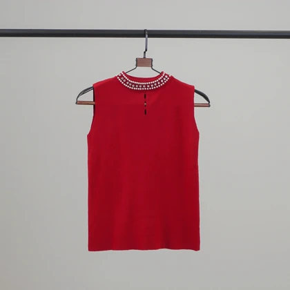 تاپ یقه قلاده مروارید