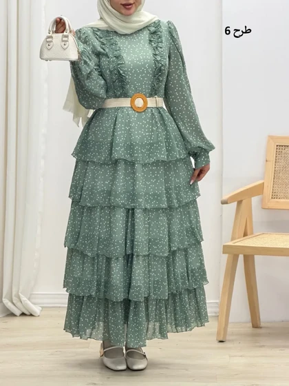 4241-پیراهن طبقه‌ای رز