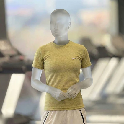 تیشرت ورزشی زنانه نایک (Nike) مدل کبریتی جذب با لوگو گلدوزی