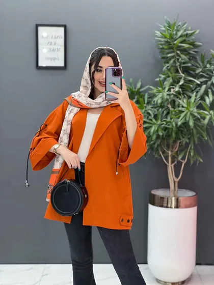 مانتو لینن آستین گت ضربدری