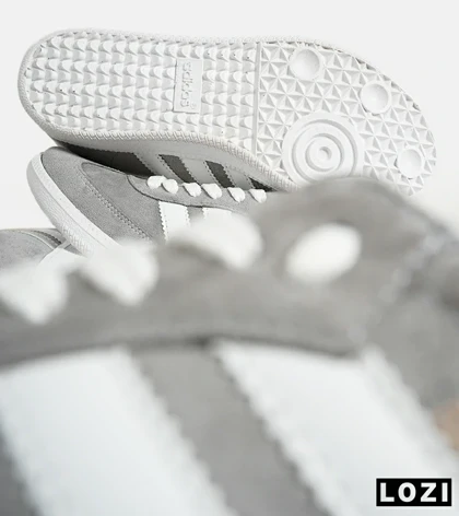 کفش کتانی مردانه و زنانه طوسی سفید ADIDAS Samba مدل 7175