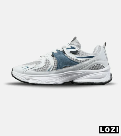 کفش کتانی مردانه و زنانه سفید طوسی آبی NEW BALANCE 990 مدل 8547